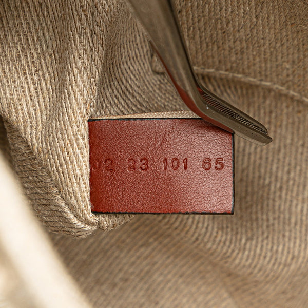 クロエ ウッディ スモール ハンドバッグ ショルダーバッグ 2WAY ベージュ ブラウン キャンバス レザー レディース Chloe 【中古】