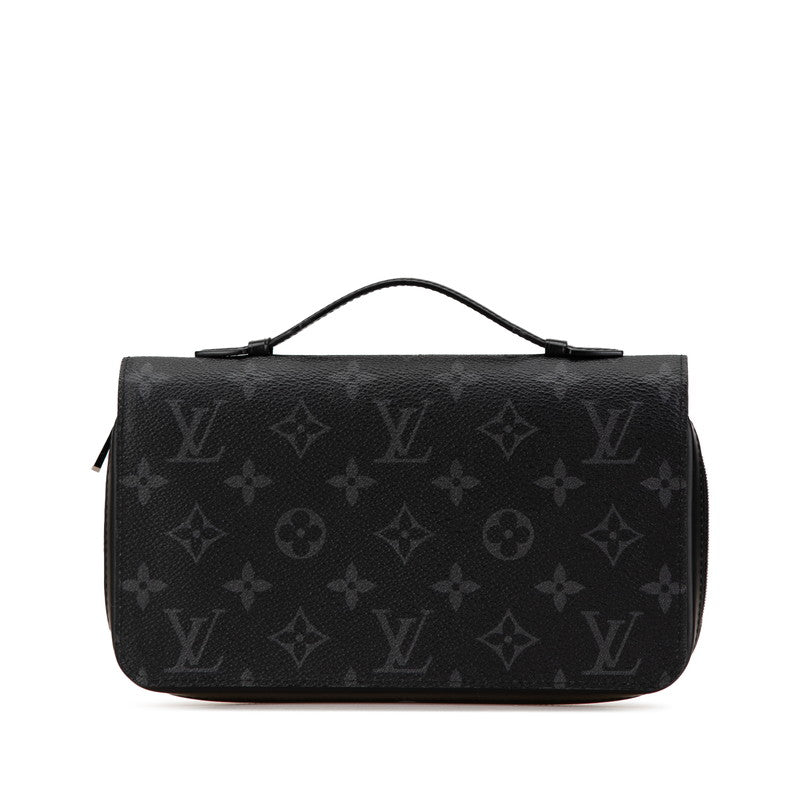 ルイ ヴィトン モノグラム エクリプス ジッピー XL ラウンドファスナー 長財布 M61698 ブラック PVC レザー レディース LOUIS VUITTON 【中古】