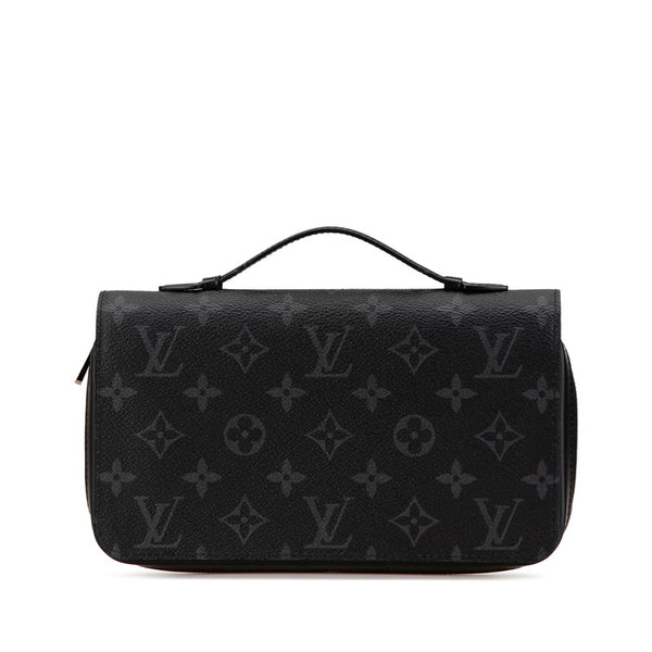 ルイ ヴィトン モノグラム エクリプス ジッピー XL ラウンドファスナー 長財布 M61698 ブラック PVC レザー レディース LOUIS VUITTON 【中古】
