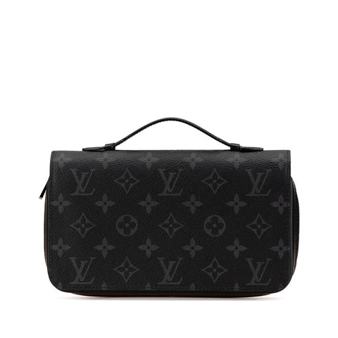 ルイ ヴィトン モノグラム エクリプス ジッピー XL ラウンドファスナー 長財布 M61698 ブラック PVC レザー レディース LOUIS VUITTON 【中古】