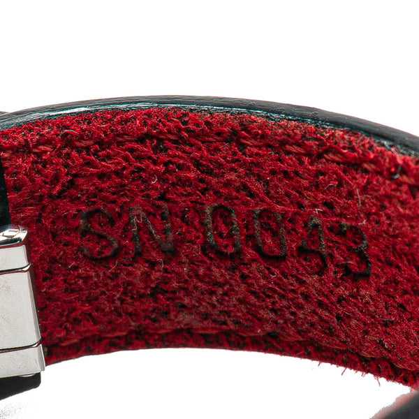 ルイ ヴィトン モノグラム ヴー グッドラック ブレスレット M64447 ブラック ノワール レザー メタル レディース LOUIS VUITTON 【中古】