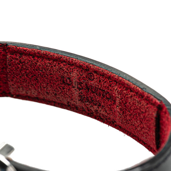 ルイ ヴィトン モノグラム ヴー グッドラック ブレスレット M64447 ブラック ノワール レザー メタル レディース LOUIS VUITTON 【中古】
