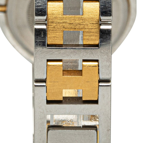 エルメス クリッパー 腕時計 クオーツ ベージュ文字盤 ステンレススチール メッキ レディース HERMES 【中古】