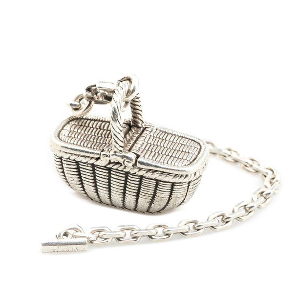 エルメス バスケット かご モチーフ チャーム SV925 シルバー レディース HERMES 【中古】