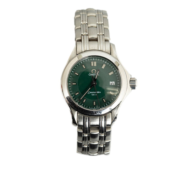 オメガ シーマスター120 腕時計 2511.72 クオーツ グリーン文字盤 ステンレススチール レディース OMEGA 【中古】