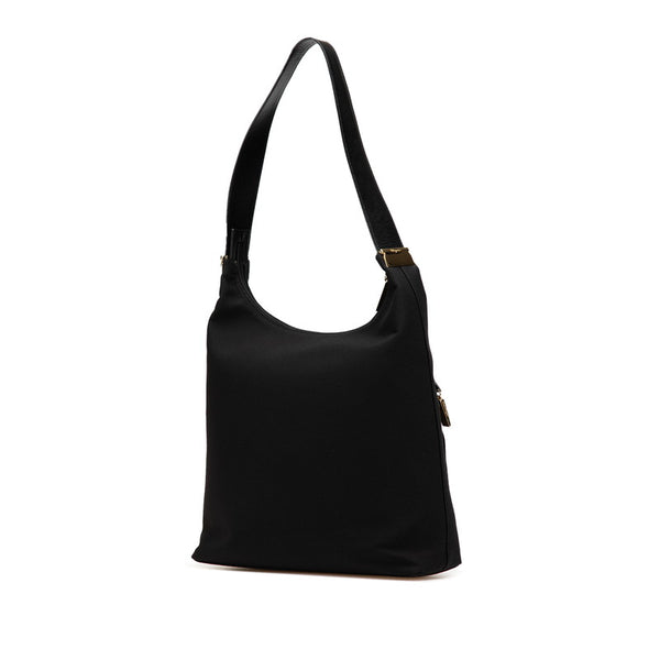 サルヴァトーレフェラガモ ハンドバッグ ブラック キャンバス レザー レディース Salvatore Ferragamo 【中古】