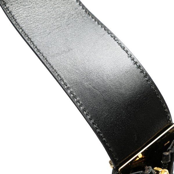 サルヴァトーレフェラガモ ハンドバッグ ブラック キャンバス レザー レディース Salvatore Ferragamo 【中古】