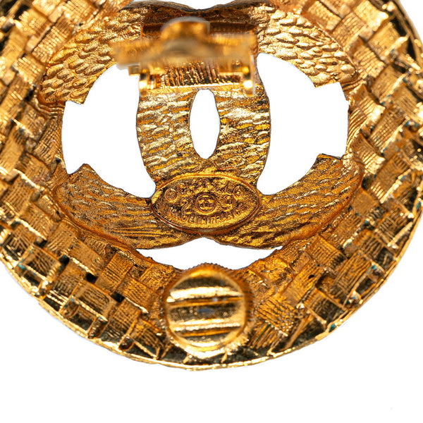 シャネル ココマーク ラウンド サークル 編み込み モチーフ イヤリング ゴールド メッキ レディース CHANEL 【中古】