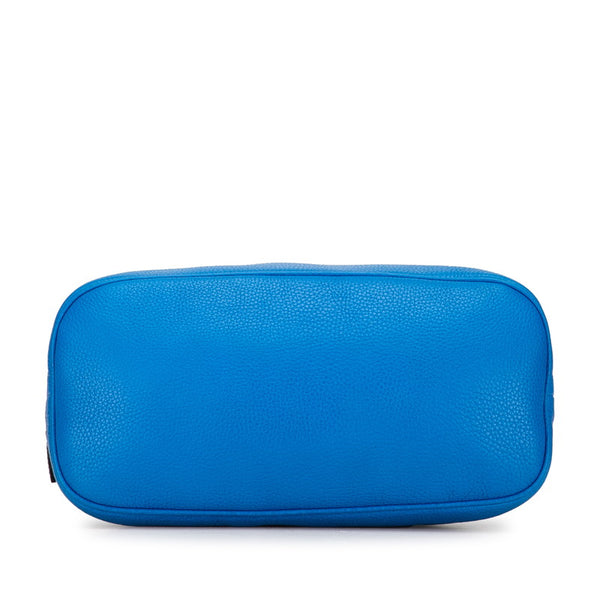 グッチ ロゴ ハンドバッグ ショルダーバッグ 2WAY ブルー レザー レディース GUCCI 【中古】