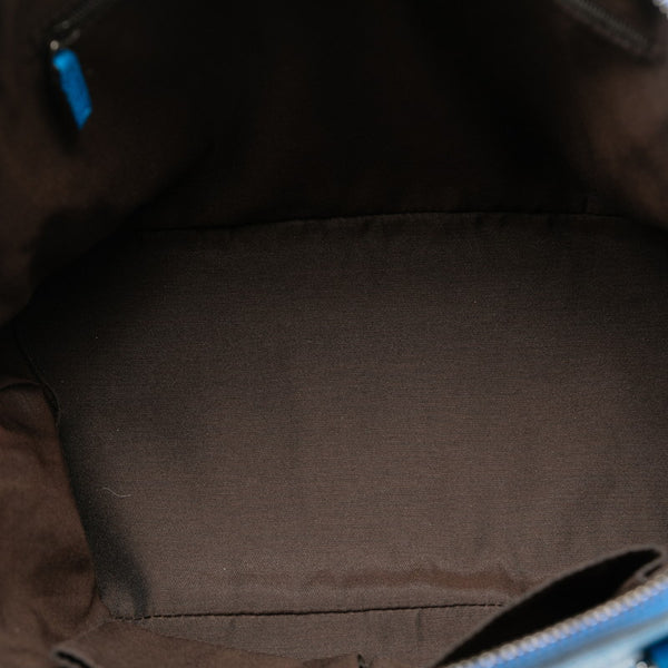 グッチ ロゴ ハンドバッグ ショルダーバッグ 2WAY ブルー レザー レディース GUCCI 【中古】