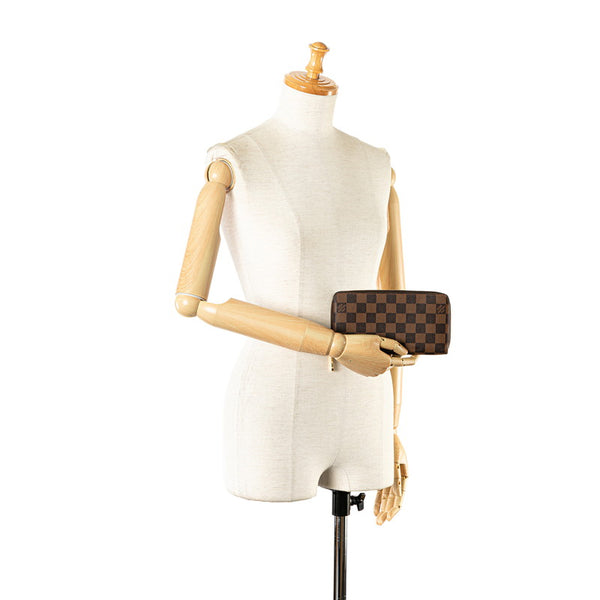 ルイ ヴィトン ダミエ ジッピーウォレット ラウンドファスナー 長財布 N60015 ブラウン PVC レディース LOUIS VUITTON 【中古】