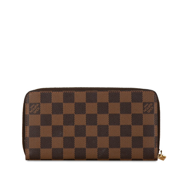ルイ ヴィトン ダミエ ジッピーウォレット ラウンドファスナー 長財布 N60015 ブラウン PVC レディース LOUIS VUITTON 【中古】