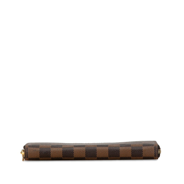 ルイ ヴィトン ダミエ ジッピーウォレット ラウンドファスナー 長財布 N60015 ブラウン PVC レディース LOUIS VUITTON 【中古】