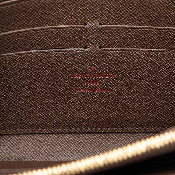 ルイ ヴィトン ダミエ ジッピーウォレット ラウンドファスナー 長財布 N60015 ブラウン PVC レディース LOUIS VUITTON 【中古】