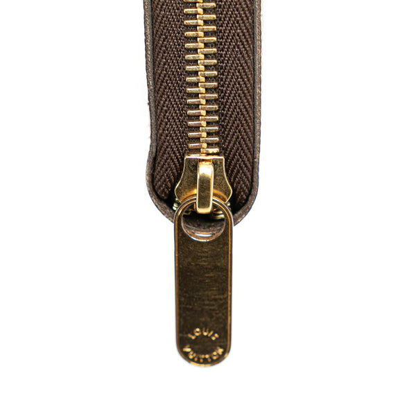 ルイ ヴィトン ダミエ ジッピーウォレット ラウンドファスナー 長財布 N60015 ブラウン PVC レディース LOUIS VUITTON 【中古】