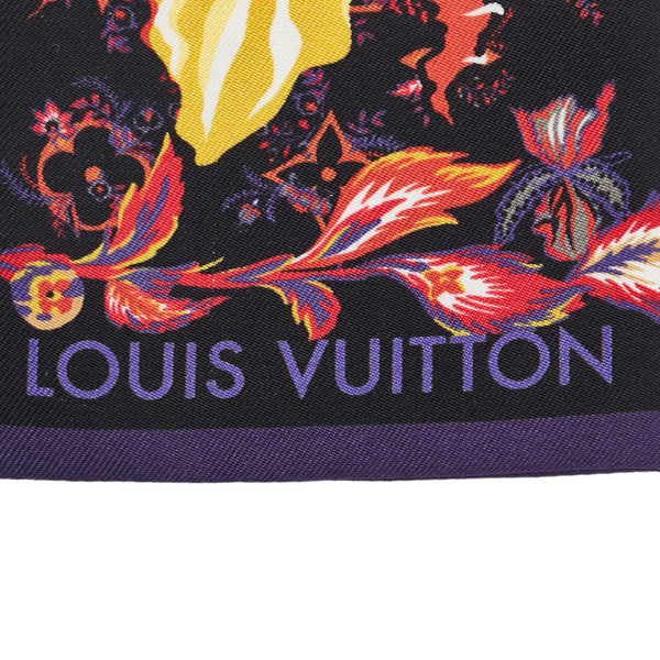 ルイ ヴィトン モノグラム バンドー ランデブー ツイリー スカーフ M76433 ベージュ ブラック シルク レディース LOUIS VUITTON 【中古】
