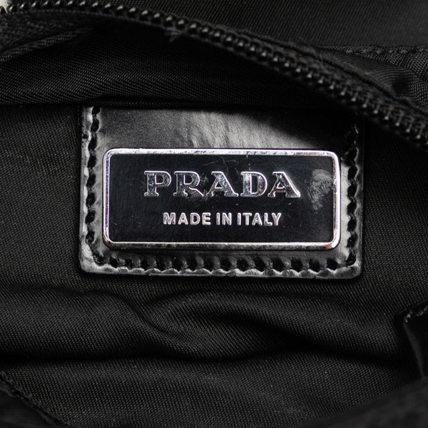 プラダ 三角ロゴプレート 斜め掛け ショルダーバッグ ブラック ナイロン レザー レディース PRADA 【中古】