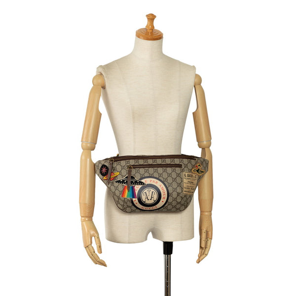 グッチ GGスプリーム クーリエ ウエストポーチ ボディバック 529711 ライトブラウン PVC レザー レディース GUCCI 【中古】