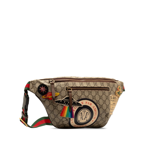 グッチ GGスプリーム クーリエ ウエストポーチ ボディバック 529711 ライトブラウン PVC レザー レディース GUCCI 【中古】