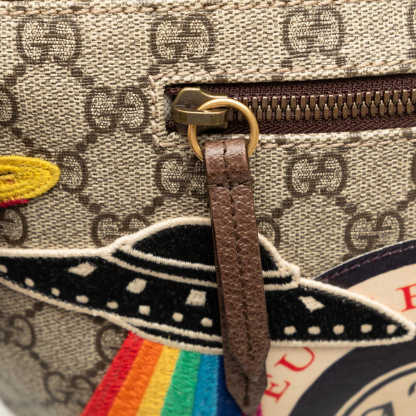 グッチ GGスプリーム クーリエ ウエストポーチ ボディバック 529711 ライトブラウン PVC レザー レディース GUCCI 【中古】