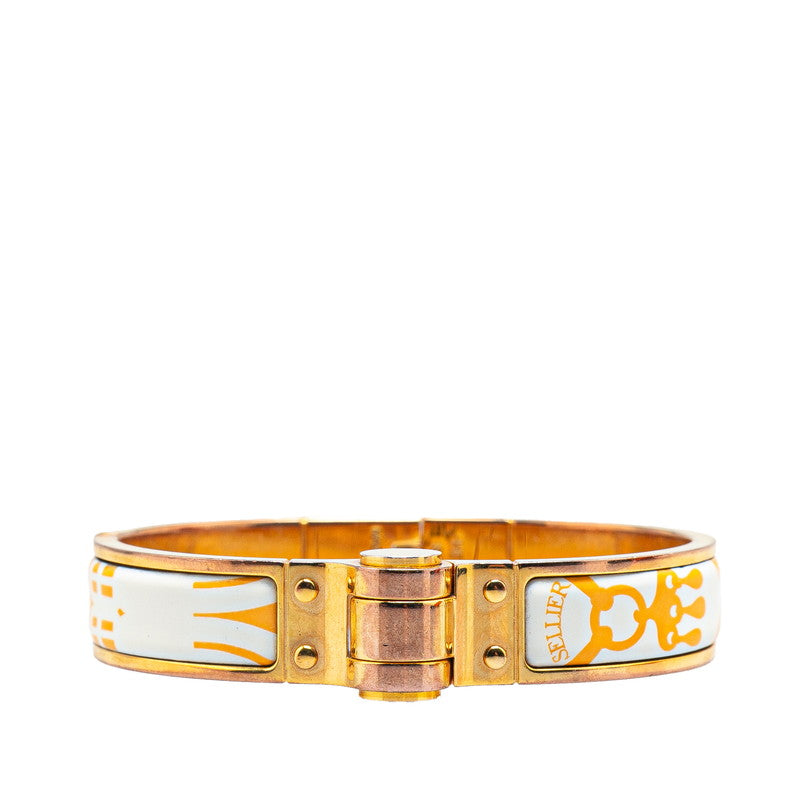 エルメス シャルニエール バングル ゴールド オレンジ メッキ レディース HERMES 【中古】