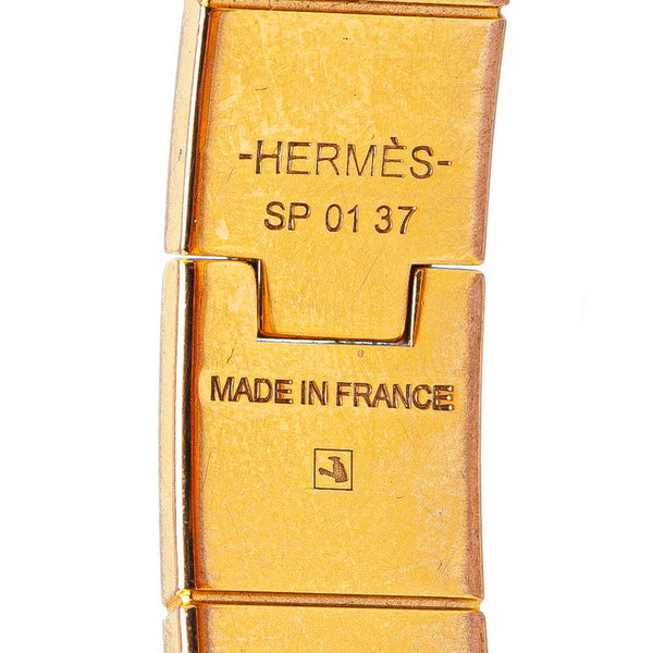 エルメス シャルニエール バングル ゴールド オレンジ メッキ レディース HERMES 【中古】