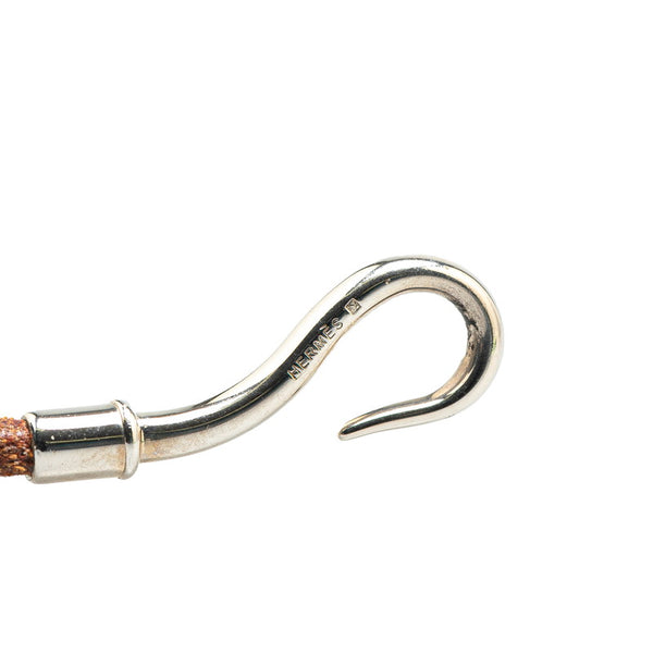 エルメス ジャンボ ブレスレット ブラウン シルバー レザー メタル レディース HERMES 【中古】