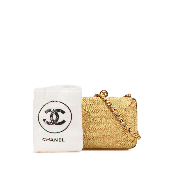 シャネル ココマーク チェーン ワンショルダーバッグ ゴールド グリッターキャンバス レザー レディース CHANEL 【中古】