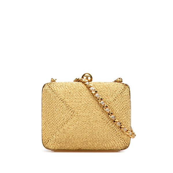 シャネル ココマーク チェーン ワンショルダーバッグ ゴールド グリッターキャンバス レザー レディース CHANEL 【中古】