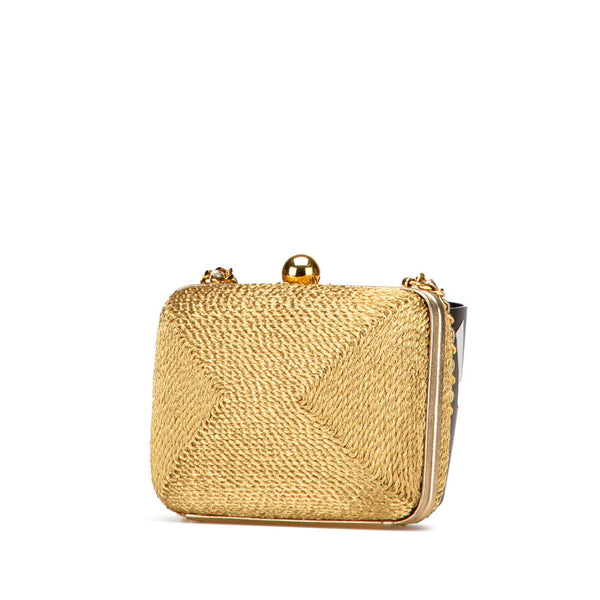 シャネル ココマーク チェーン ワンショルダーバッグ ゴールド グリッターキャンバス レザー レディース CHANEL 【中古】