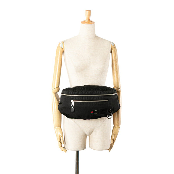 グッチ ウエストバッグ ボディバッグ 246409 ブラック ナイロン レザー レディース GUCCI 【中古】