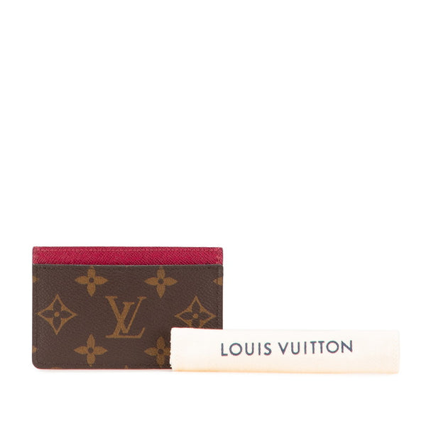 ルイ ヴィトン モノグラム ポルトカルト サーンプル  カードケース M60703 ブラウン フューシャ PVC レザー レディース LOUIS VUITTON 【中古】