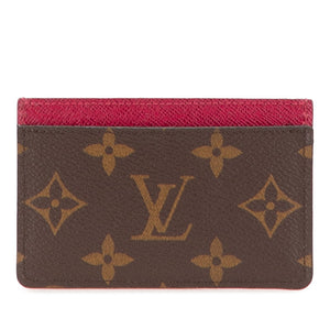 ルイ ヴィトン モノグラム ポルトカルト サーンプル  カードケース M60703 ブラウン フューシャ PVC レザー レディース LOUIS VUITTON 【中古】