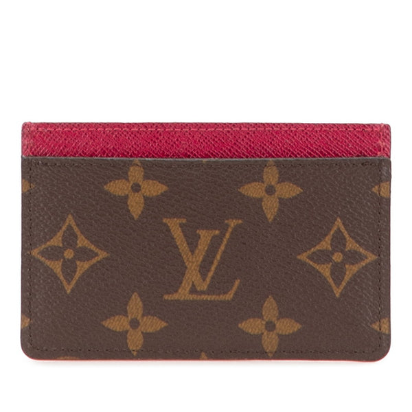 ルイ ヴィトン モノグラム ポルトカルト サーンプル  カードケース M60703 ブラウン フューシャ PVC レザー レディース LOUIS VUITTON 【中古】