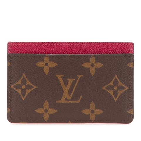 ルイ ヴィトン モノグラム ポルトカルト サーンプル  カードケース M60703 ブラウン フューシャ PVC レザー レディース LOUIS VUITTON 【中古】