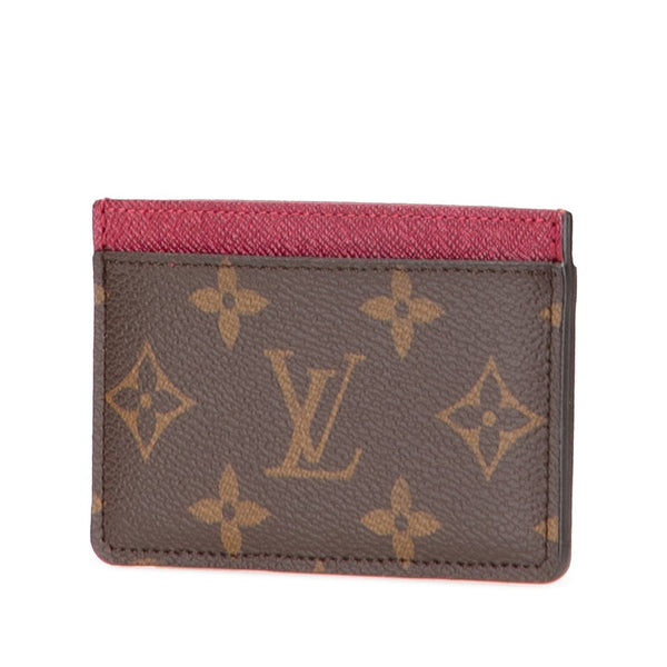ルイ ヴィトン モノグラム ポルトカルト サーンプル  カードケース M60703 ブラウン フューシャ PVC レザー レディース LOUIS VUITTON 【中古】