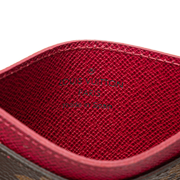 ルイ ヴィトン モノグラム ポルトカルト サーンプル  カードケース M60703 ブラウン フューシャ PVC レザー レディース LOUIS VUITTON 【中古】
