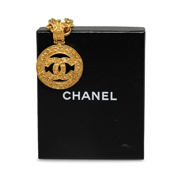 シャネル ヴィンテージ ココマーク 丸型 チェーン ネックレス ゴールド メッキ レディース CHANEL 【中古】