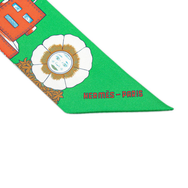エルメス ツイリー Dress Code ドレスコード スカーフ グリーン ホワイト マルチカラー シルク レディース HERMES 【中古】