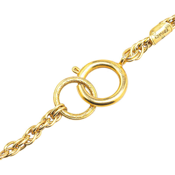 シャネル ココマーク ロングチェーン ネックレス ゴールド メッキ ラインストーン レディース CHANEL 【中古】