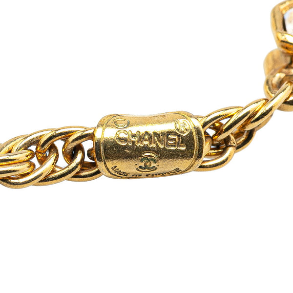 シャネル ココマーク ロングチェーン ネックレス ゴールド メッキ ラインストーン レディース CHANEL 【中古】