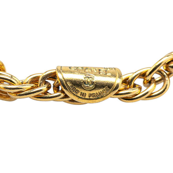 シャネル ココマーク ロングチェーン ネックレス ゴールド メッキ ラインストーン レディース CHANEL 【中古】