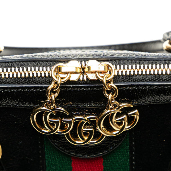 グッチ シェリーライン オフィディア GGミディアム ハンドバッグ ショルダーバッグ 2WAY 524532 ブラック パテントレザー スエード レディース GUCCI 【中古】