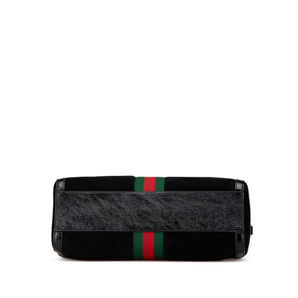 グッチ シェリーライン オフィディア GGミディアム ハンドバッグ ショルダーバッグ 2WAY 524532 ブラック パテントレザー スエード レディース GUCCI 【中古】