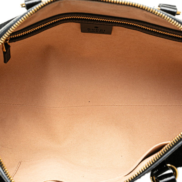 グッチ シェリーライン オフィディア GGミディアム ハンドバッグ ショルダーバッグ 2WAY 524532 ブラック パテントレザー スエード レディース GUCCI 【中古】