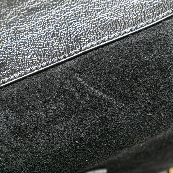 グッチ シェリーライン オフィディア GGミディアム ハンドバッグ ショルダーバッグ 2WAY 524532 ブラック パテントレザー スエード レディース GUCCI 【中古】