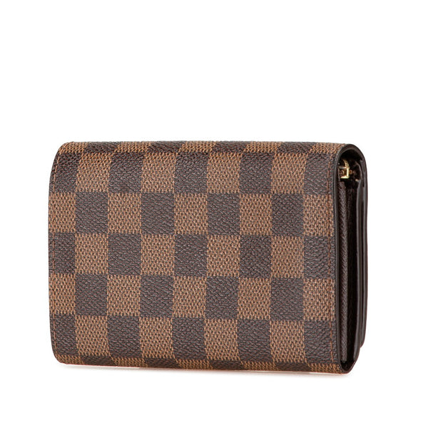 ルイ ヴィトン ダミエ トレゾール 二つ折り財布 N61736 ブラウン PVC レザー レディース LOUIS VUITTON 【中古】