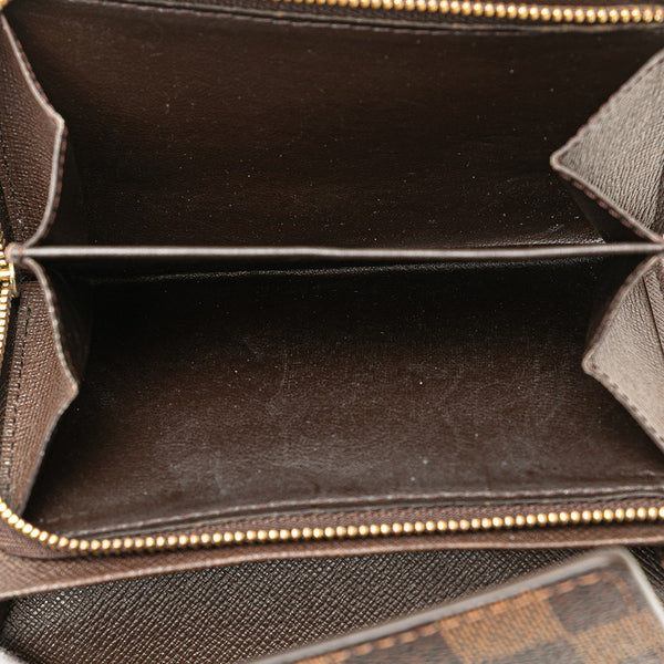 ルイ ヴィトン ダミエ トレゾール 二つ折り財布 N61736 ブラウン PVC レザー レディース LOUIS VUITTON 【中古】