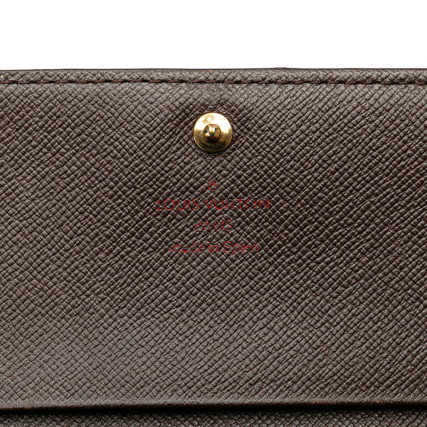 ルイ ヴィトン ダミエ トレゾール 二つ折り財布 N61736 ブラウン PVC レザー レディース LOUIS VUITTON 【中古】