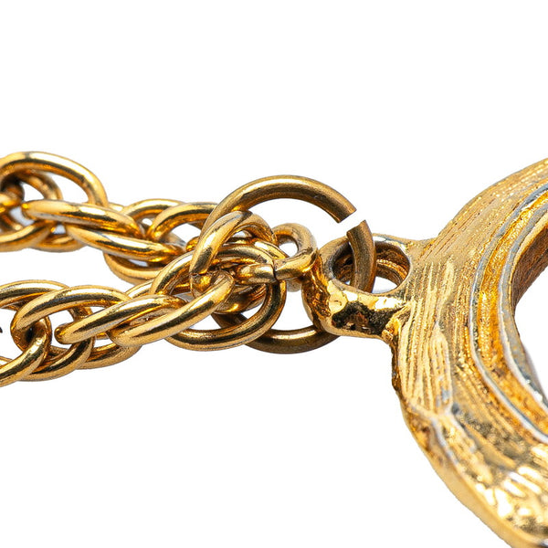 シャネル ココマーク ラウンド サークル ネックレス ゴールド メッキ レディース CHANEL 【中古】